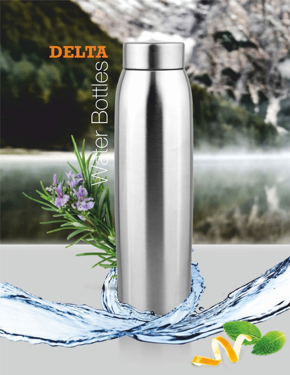 Ally Delta Stainless Steel Water Bottle 1000ML -Silver
