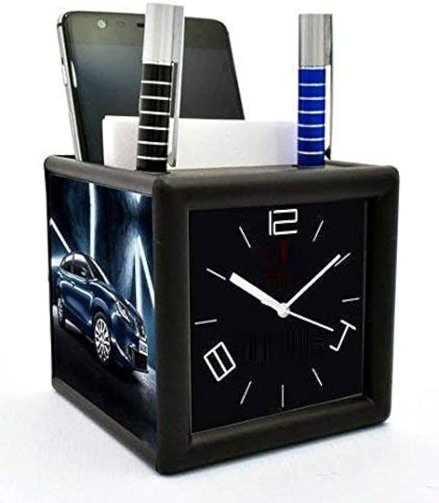 Ally Table Clock With Pad , Pen And Mobile Holder (4 Side Branding Area)