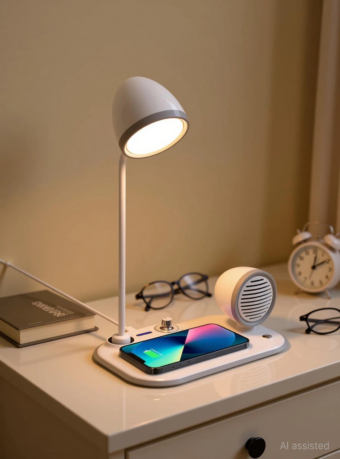 Multifunctional Desk Lamp with Wireless Charging & Bluetooth Speaker