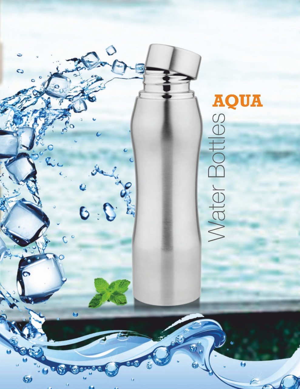 Ally Aqua Stainless Steel Water Bottle 1000ML -Silver