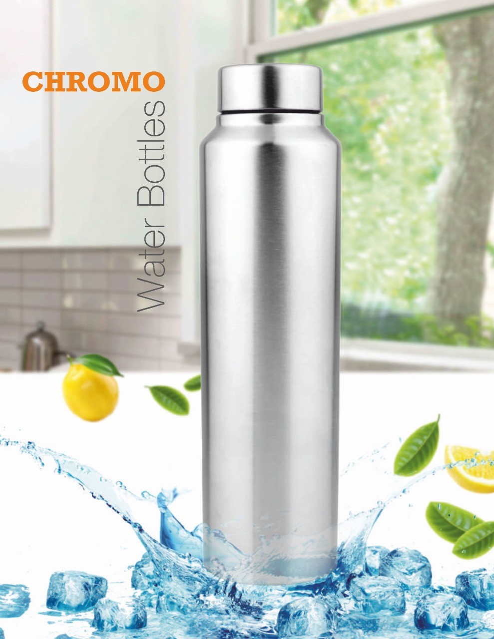 Ally Chromo Stainless Steel Water Bottle 1000ML -Silver
