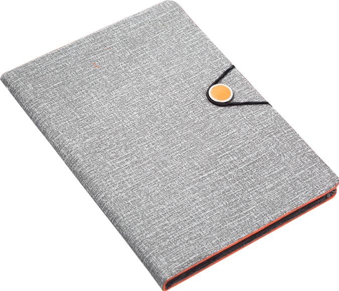 Notebook Grey with Orange button