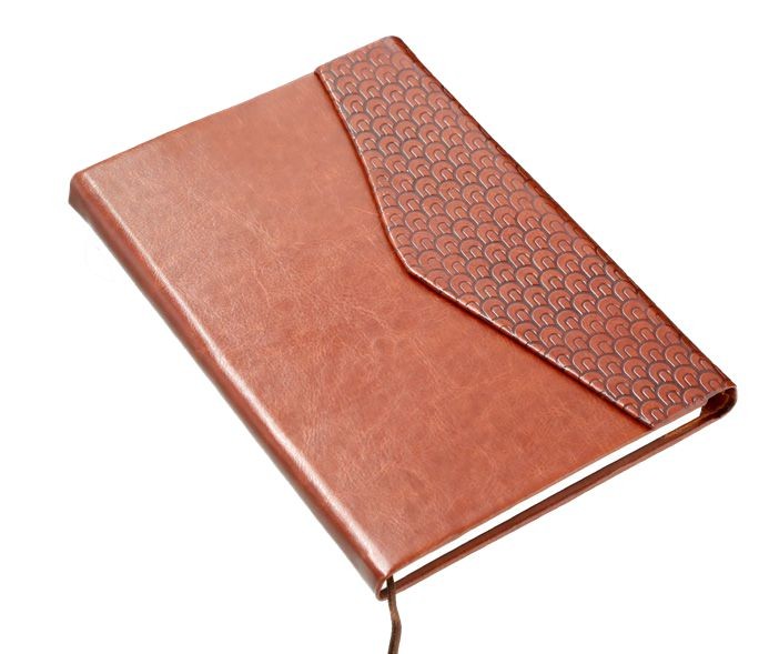 Brown leather Notebook with Magnetic Flap